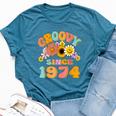 Retro Groovy Since 1974 Birthday 50 Years Old 50Th Birthday Bella Canvas T-shirt Heather Deep Teal
