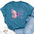 I Can Do All Things Through Christ Pretty Butterfly Bella Canvas T-shirt Heather Deep Teal