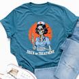 Trick Or Treatment Halloween Nurse Skeleton Ghost Bella Canvas T-shirt Heather Deep Teal
