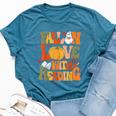 Fall In Love With Reading Book Autumn Pumpkins And Teachers Bella Canvas T-shirt Heather Navy