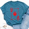 Queen Hearts Card Costume Playing Cards Queen Of Hearts Bella Canvas T-shirt Heather Navy