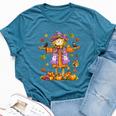 Scarecrow Autumn Fall Season Pumpkin Thanksgiving Halloween Bella Canvas T-shirt Heather Navy