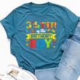 Sister Of The Birthday Boy Master Builder Building Blocks Bella Canvas T-shirt Heather Navy