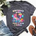 7Th Birthday Girl 7 Years Roller Skates Number 7 Bella Canvas T-shirt Heather Dark Grey
