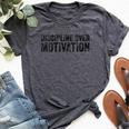 Discipline Over Motivation Goals Hard Work Gym Vintage Women's Heather T-Shirt Heather Dark Grey
