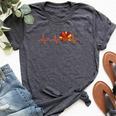 Ekg Heartbeat Turkey Nurse Nursing School Fall Thanksgiving Bella Canvas T-shirt Heather Dark Grey