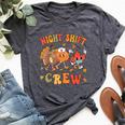 Fall Night Shift Crew Thanksgiving Pumpkin Retro Nurse Bella Canvas T-shirt Heather Dark Grey