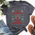 Wine Drinking Wine Lover Ugly Christmas Sweater Party Bella Canvas T-shirt Heather Dark Grey