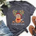 Kindergarten Squad Plaid Reindeer Santa Teacher Christmas Bella Canvas T-shirt Heather Dark Grey