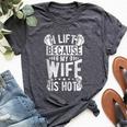 I Lift Because My Wife Is Hot Fitness Husband Bella Canvas T-shirt Heather Dark Grey
