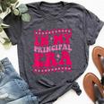 In My Principal Era Groovy School Principal Back To School Bella Canvas T-shirt Heather Dark Grey