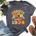 Retro Groovy Since 1974 Birthday 50 Years Old 50Th Birthday Bella Canvas T-shirt Heather Dark Grey