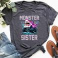 Shark Monster Truck Sister Monster Truck Are My Jam Truck Bella Canvas T-shirt Heather Dark Grey