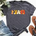 Thanksgiving Couples Sweet Potato I Yam Groovy Flower Bella Canvas T-shirt Heather Dark Grey