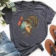 Thanksgiving Retro Vintage Turkey Fall Thankful Thanksgiving Bella Canvas T-shirt Heather Dark Grey