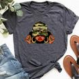 Unbothered Black Girl With Cap Camo Afro Woman Black Queen Bella Canvas T-shirt Heather Dark Grey
