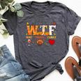 Wine Turkey Family Wtf Thanksgiving Bella Canvas T-shirt Heather Dark Grey