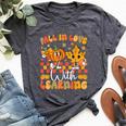 Fall In Love With Learning Teacher Autumn Pumpkin Bella Canvas T-shirt Heather Deep Teal