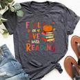 Fall In Love With Reading Autumn Thanksgiving Teacher Bella Canvas T-shirt Heather Deep Teal