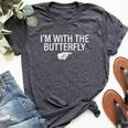 I'm With Butterfly Halloween Costume Party Matching Couple Bella Canvas T-shirt Heather Deep Teal