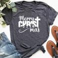 Merry Christ Mas Christian Christmas Jesus Christmas Family Bella Canvas T-shirt Heather Deep Teal