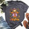 Scarecrow Autumn Fall Season Pumpkin Thanksgiving Halloween Bella Canvas T-shirt Heather Deep Teal