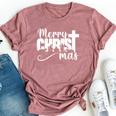 Merry Christ Mas Christian Christmas Jesus Christmas Family Bella Canvas T-shirt Heather Dark Grey