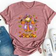Scarecrow Autumn Fall Season Pumpkin Thanksgiving Halloween Bella Canvas T-shirt Heather Dark Grey