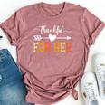 Thankful For Her Thanksgiving Matching Couple Women Bella Canvas T-shirt Heather Dark Grey