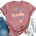 My Last First Day Senior 2025 Back To School Class Groovy Bella Canvas T-shirt Heather Mauve