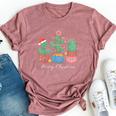 Merry Christmas Cactus Tree Lights Cactus Lover Xmas Bella Canvas T-shirt Heather Mauve