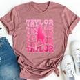 Retro Taylor First Name Personalized 80'S Pink Girl Bella Canvas T-shirt Heather Mauve