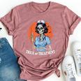 Trick Or Treatment Halloween Nurse Skeleton Ghost Bella Canvas T-shirt Heather Mauve