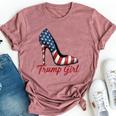 Trump Girl High Heels Stilettos American Flag Trump 2024 Bella Canvas T-shirt Heather Mauve