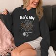 He's My Boo Spider Skull Matching Halloween Pajama Couples Unisex Hoodie