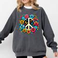 Peace Love Groovy Peace Sign Comfort Colors Sweatshirt Pepper