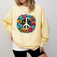 Peace Love Groovy Peace Sign Comfort Colors Sweatshirt Butter