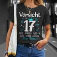 17Th Birthday Girl's Orsicht 17 Jahre Ich Kann Alles German T-Shirt Geschenke für Sie