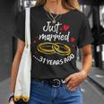 31 Year Ago Just Married Wedding Anniversary Ring Matching T-Shirt Gifts for Her