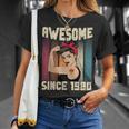 42 Jahre Alt Awesome Seit 1980 42Th Birthday Women's T-Shirt Geschenke für Sie