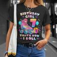 7Th Birthday Girl 7 Years Roller Skates Number 7 T-Shirt Gifts for Her