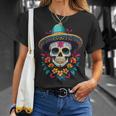 Aesthetic Mexico Dia De Muertos Skull T-Shirt Geschenke für Sie