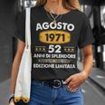 Agosto 52 Agosto 1971 52 Anni Compleanno Uomo 1971 Maglietta Regalos para ella