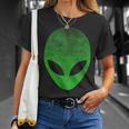 Alien Head Distressed I Aliens Ufo Area 51 Roswell Maglietta Regalos para ella