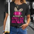 Après Ski Haserl Skier Apres Ski Party Leo Print T-Shirt Geschenke für Sie