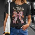 Autumn Girly Fall Bow Leaf Peeping Autumn Leaves Season T-Shirt Gifts for Her
