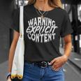 Avviso Contenuto Esplicito Tipografia Divertimento Contenuto Esplicito Maglietta Regalos para ella
