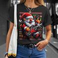 Babbo Natale Chitarrista Natale Divertente Musica Rock Maglietta Regalos para ella