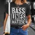 Bass Lines Matte Bass Guitar Bassist Edm Music Fan T-Shirt Geschenke für Sie