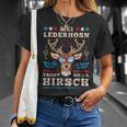 Bayern Wiesn Bekleidungolksfest Outfit Herren Short Sleeve Mei Lederhosn Trogt No Da Deer Costume Oktoberfest S T-Shirt Geschenke für Sie